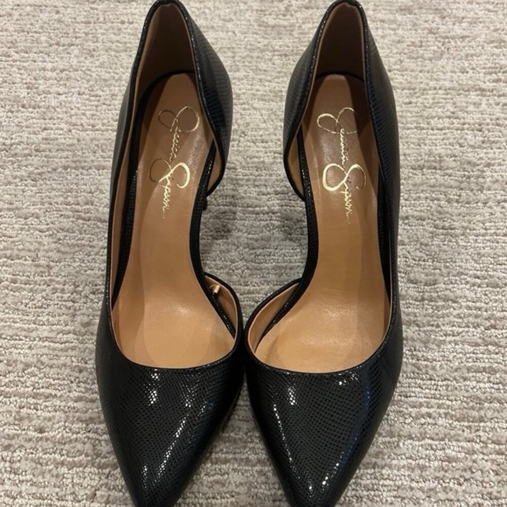 NWOT Jessica Simpson Black Snake Print Stiletto size 10